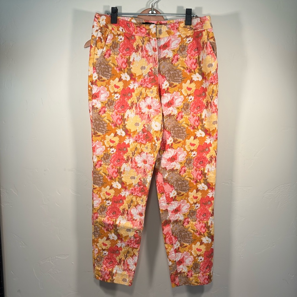 Talbots ankle pants floral women’s size 10 front and back pockets